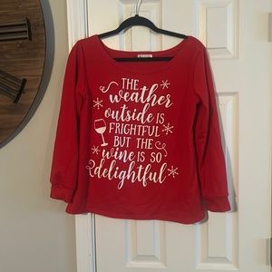 Thick, more like a think sweatshirt, long sleeve tee